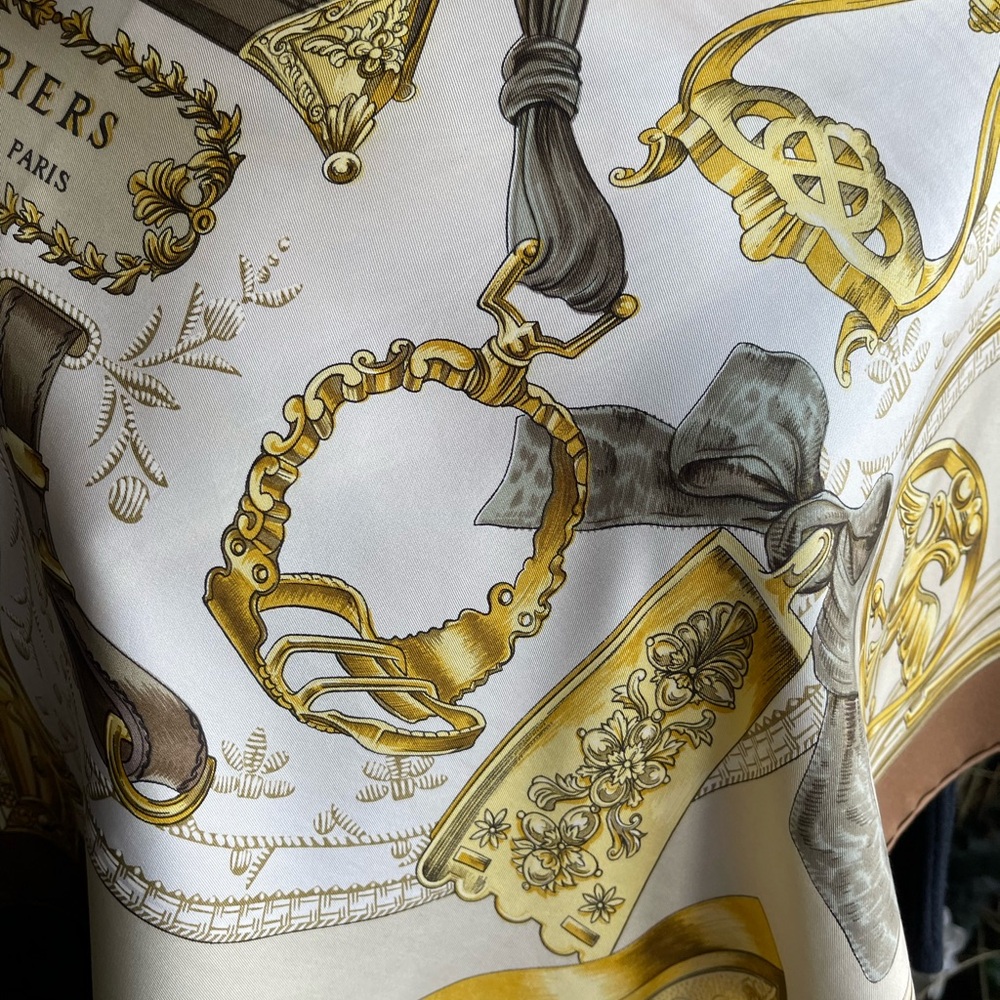 Hermès Silk Scarf Etriers By Francoise De La Perriere. - Picture 11 of 16